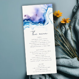 Minimal Coastal Sea Beach Wedding Menu Card 招待状