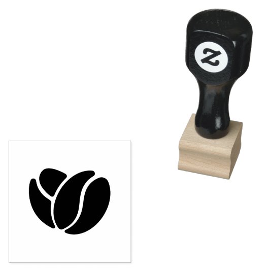 Minimal Coffee Bean Icon Stamp Design ラバースタンプ (押印)