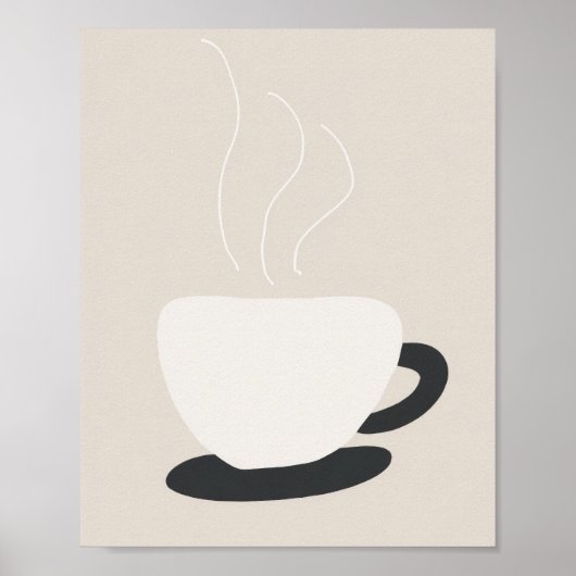 Minimal Coffee Cup – Modern Neutral Wall Art ポスター (正面)