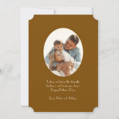 Minimal Coffee Striped DIY Photo Father's Day カード (裏面)