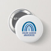 Minimal Colon Cancer Awareness Blue Ribbon 缶バッジ (正面&裏面)