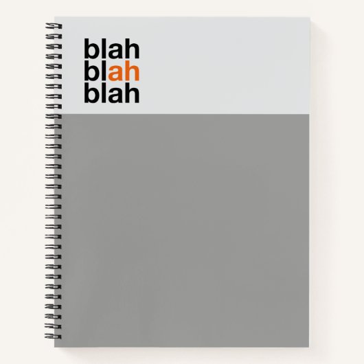 Minimal Color Block Notebook – Blah Blah Blah ノートブック (正面)