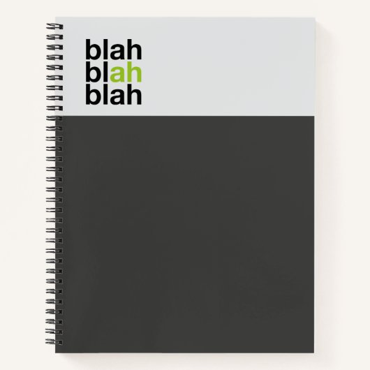 Minimal Color Block Notebook – Blah Blah Blah ノートブック (正面)