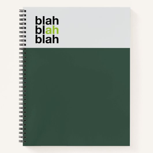 Minimal Color Block Notebook – Blah Blah Blah ノートブック (正面)