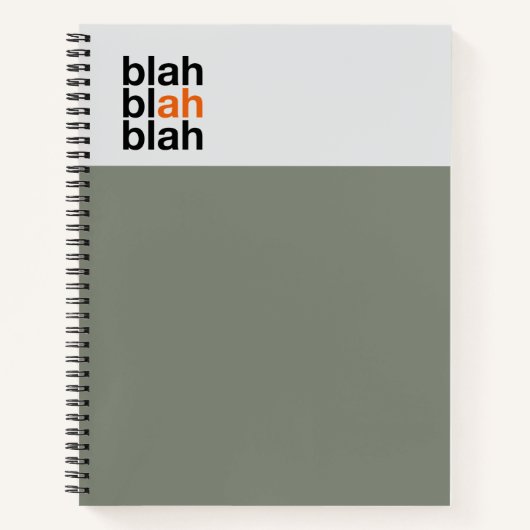 Minimal Color Block Notebook – Blah Blah Blah ノートブック (正面)