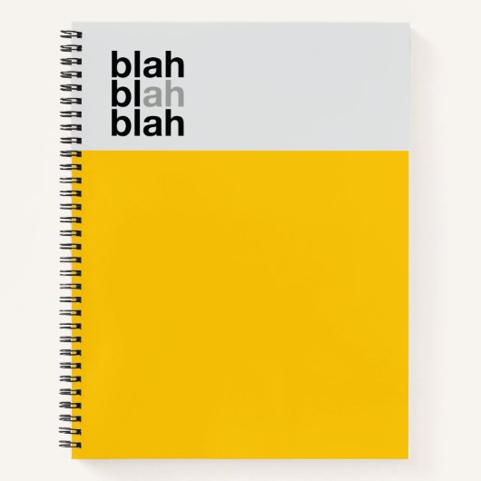 Minimal Color Block Notebook – Blah Blah Blah ノートブック (正面)