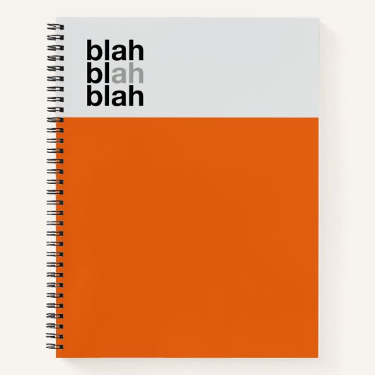 Minimal Color Block Notebook – Blah Blah Blah ノートブック (正面)