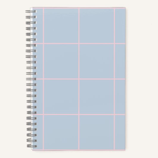 Minimal Color Grid Check Pattern ノートブック (正面)
