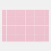 Minimal Color Grid Check Pattern ラッピングペーパーシート (正面)