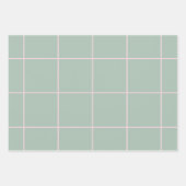 Minimal Color Grid Check Pattern ラッピングペーパーシート (正面)