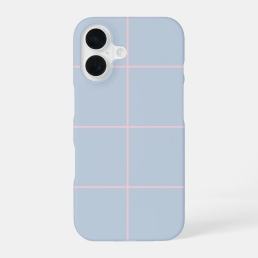 Minimal Color Grid Check Pattern iPhone 16ケース (裏面)