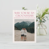 Minimal Color Palette Photo Groomsman Info Card 招待状 (スタンド正面)