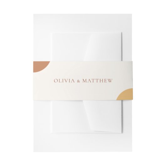 Minimal Colorful Boho Retro Arches Wedding 招待状ベリーバンド (正面例)