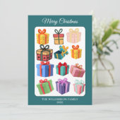 Minimal Colorful Gifts Holiday Card シーズンカード (スタンド正面)