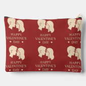 Minimal Couple Silhouette Romantic Valentines Zip アクセサリーポーチ (裏面)