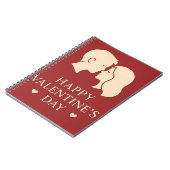 Minimal Couple Silhouette Valentines Cute Daily ノートブック (左側)