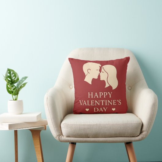 Minimal Couple Silhouette Valentines Decorative クッション (椅子)