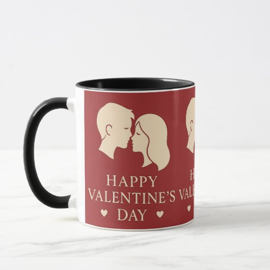 Minimal Couple Silhouette Valentines Romantic マグカップ (左)