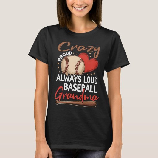 Minimal Crazy Proud Always Loud Baseball Tシャツ (正面)