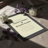 Minimal Cream Typography Wedding Invitation 招待状
