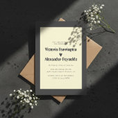 Minimal Cream Typography Wedding Invitation 招待状
