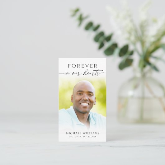 Minimal Cross Photo  Funeral Memorial Prayer Card 名刺 (スタンド正面)