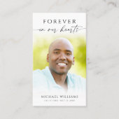 Minimal Cross Photo  Funeral Memorial Prayer Card 名刺 (正面)