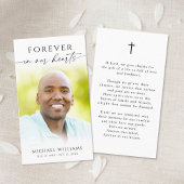 Minimal Cross Photo  Funeral Memorial Prayer Card 名刺