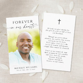 Minimal Cross Photo Funeral Memorial Prayer Card 名刺