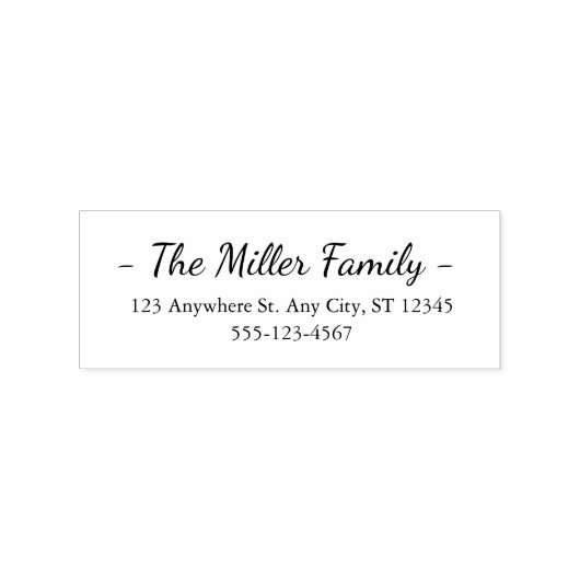 Minimal Custom Address Stamp for Family Mail ラバースタンプ (インプリント)