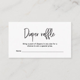 Minimal Custom Simple Diaper Raffle ticket  エンクロージャーカード