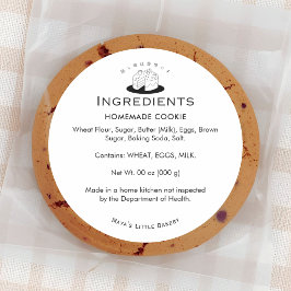 Minimal Cute Cake Logo Bakery Ingredient ラウンドシール