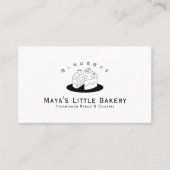 Minimal Cute Cake Logo Bakery Pastry Chef 名刺 (正面)
