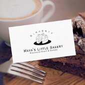 Minimal Cute Cake Logo Bakery Pastry Chef 名刺
