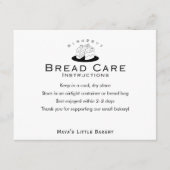Minimal Cute Cake Logo Bread Care Instructions サンキューカード (正面)