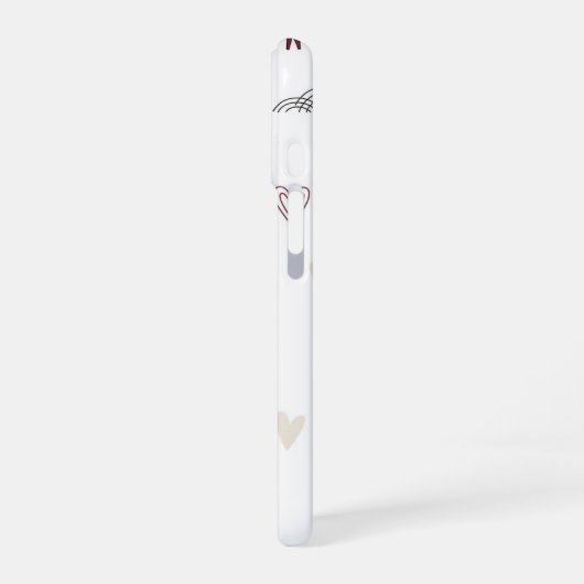 Minimal Cute Reindeer Christmas Pattern iPhone 16ケース (左側面)