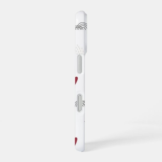 Minimal Cute Reindeer Christmas Pattern iPhone 16ケース (右側面)