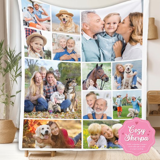 Minimal Cute Simple Unique 12 Photo Collage シェルパブランケット