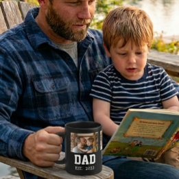 Minimal Dad Established Photo Father's Day Gift コーヒーマグカップ
