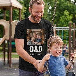 Minimal Dad Established Photo Father's Day Gift Tシャツ