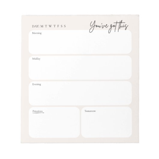 Minimal Daily Planner Notepad ノートパッド (正面)