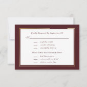 Minimal Dark Burgundy Gold Menu Selection RSVP  (正面)
