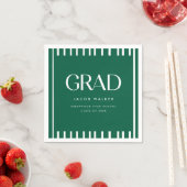 Minimal Dark Green Bold Custom Graduation Party スタンダードカクテルナプキン (インサイチュ)