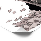 Minimal Dark Samurai Warrior with Sakura Petals Ja ポスター (コーナー)