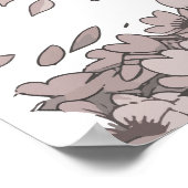 Minimal Dark Samurai Warrior with Sakura Petals Ja ポスター (角)