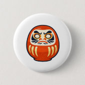 Minimal Daruma – Japanese Folk Art Pin Button 缶バッジ (正面)