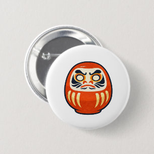 Minimal Daruma – Japanese Folk Art Pin Button 缶バッジ