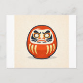 Minimal Daruma – Japanese Folk Art Postcard ポストカード (正面)