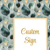 Minimal Deep Green Gold Eucalyptus Wedding Custom  ポスター