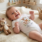 Minimal Deer Mom Baby First Mothers Day Design ベビーボディスーツ